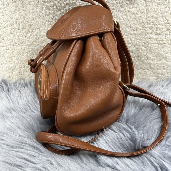 Vintage Christian Dior Tan Brown Leather CD Flap Mini Backpack - Picture 7 of 11